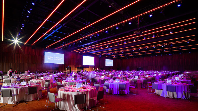 Grand Hall set up for an event at Centrepiece.